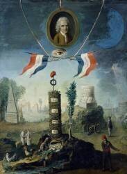 Une Allégorie de la Révolution avec un portrait en Médaillon de Jean-Jacques Rousseau (1712-1778) (Henri Rousseau) - Muzeo.com