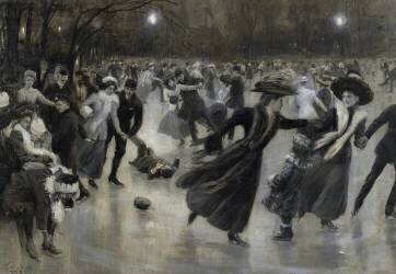 Une fête sur la glace (Wilhelm Gause) - Muzeo.com