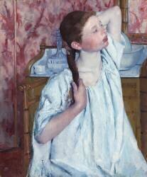 Une fille arrange ses cheveux (Mary Cassatt) - Muzeo.com