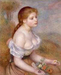 Une jeune fille avec des marguerites (Auguste Renoir) - Muzeo.com