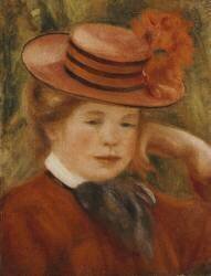 Une jeune fille avec un chapeau rouge (Auguste Renoir) - Muzeo.com
