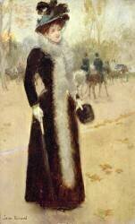Une Parisienne dans le Bois de Boulogne (Jean Béraud) - Muzeo.com