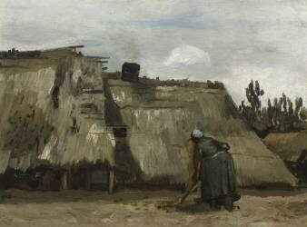 Une paysanne creusant devant son chalet (Vincent van Gogh) - Muzeo.com