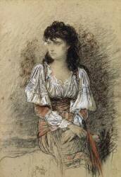 Une paysanne habillée (Ernest Hébert) - Muzeo.com