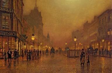 Une Rue la Nuit (John Atkinson Grimshaw) - Muzeo.com