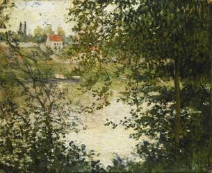 Une vue à travers les arbres de l'île de La Grande Jatte (Claude Monet) - Muzeo.com