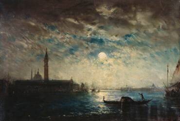 Venise et le Campanile au clair de lune (Félix Ziem) - Muzeo.com