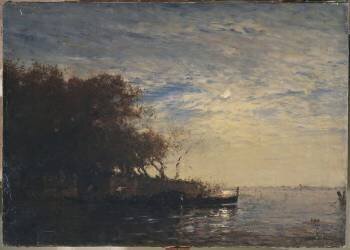Venise, le Jardin français au clair de lune (Félix Ziem) - Muzeo.com