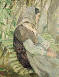 Vieille femme assise sur un banc à Celeyran (Henri de Toulouse-Lautrec) - Muzeo.com