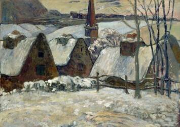 Village breton sous la neige (Paul Gauguin) - Muzeo.com