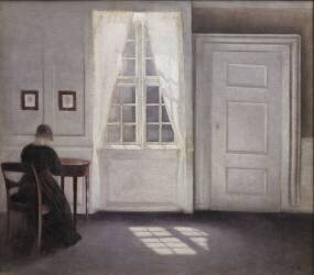 Vivre dans Strand Street avec le soleil au sol (Vilhelm Hammershoi) - Muzeo.com