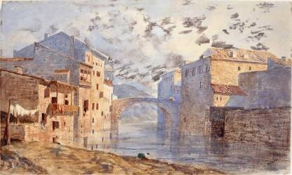 Vue de Saint-Jean-Pied-de-Port (Odilon Redon) - Muzeo.com