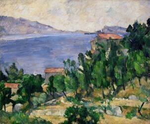Vue sur le mont Marseilleveyre et l'île de Maire (Paul Cézanne) - Muzeo.com