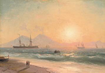 Observer les navires au coucher du soleil (Ivan Aivazovsky) - Muzeo.com