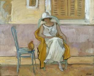 Woman in a White Dress (Henri Lebasque) - Muzeo.com