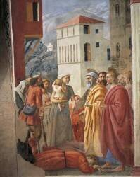 La distribution de l'aumône et la mort d'Ananias (Tommaso Masaccio) - Muzeo.com