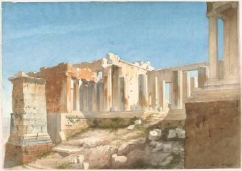 Album de Grèce, Athènes, monuments de l'acropole, Propylées : vue générale prise de l'ouest (Louis Boitte) - Muzeo.com