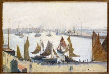 Bateaux de pêche au port de mer (Georges Emile Carette) - Muzeo.com