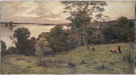 Bords de Loire au soleil couchant (Léon-Eugène Dambeza) - Muzeo.com