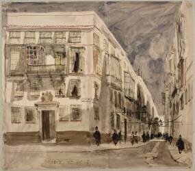 Cadix : Calle de los Doblenos (Adrien Dauzats) - Muzeo.com