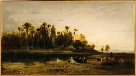 Campement des cavaliers arabes près de Tlemcen (Algérie) (Honoré Boze) - Muzeo.com