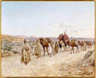 Caravane près de Biskra (Algérie) (Jean Baptiste Paul Lazerges) - Muzeo.com