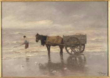Charrette sur la plage (le ramassage du goémon) (Anton Mauve) - Muzeo.com