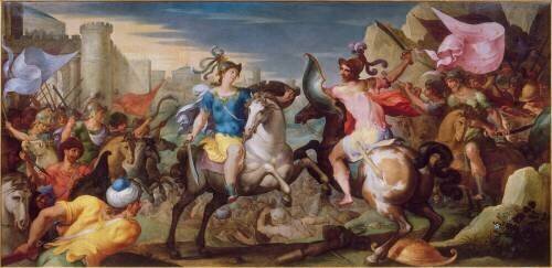 Combat de Tancrède et de Clorinde (Ambrosius Bosschaert) - Muzeo.com