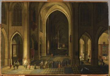 Cortège d'un baptême dans une église (Pieter Neefs le Vieux) - Muzeo.com