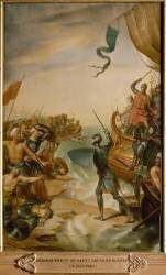 Débarquement de Saint Louis, à Damiette en Egypte, le 4 juin 1249 (Georges Rouget) - Muzeo.com