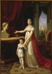 Elisa Bonaparte, grande-duchesse de Toscane et sa fille Napoléone-Elisa (Pietro Benvenuti) - Muzeo.com