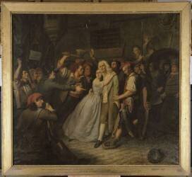 Elisabeth de Cazotte à la prison de l'Abbaye le 23 septembre 1792 (Claude-Noël Thevenin) - Muzeo.com