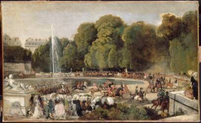 Entrée de la duchesse d'Orléans dans le jardin des Tuileries à Paris, le 4 juin 1837 (Eugène Lami) - Muzeo.com