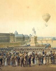 Entrée du roi Louis XVIII à Paris, 3 mai 1814, au moment de son passage sur le pont Neuf (Antoine Ignace Melling) - Muzeo.com
