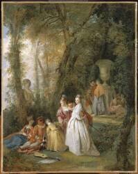 Fête galante dans un parc (Michel Barthélemy Ollivier) - Muzeo.com