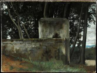 Fontaine dans les lauriers. Rome, jardins de la villa Médicis (Jean-Jacques Henner) - Muzeo.com