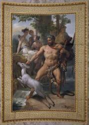 Hercule sur le Mont Meirale, saisit la biche aux pieds d'airain (Merry-Joseph Blondel) - Muzeo.com