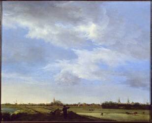 Ilpendam vu du sud-est avec le château d'Ilpenstein (Anthonie van Borssum) - Muzeo.com