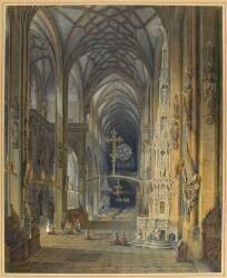 Intérieur de l'église saint Laurent à Nuremberg (Auguste Mathieu) - Muzeo.com