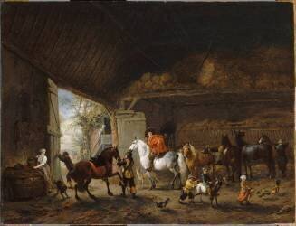 Intérieur d'écurie (Philips Wouwerman) - Muzeo.com