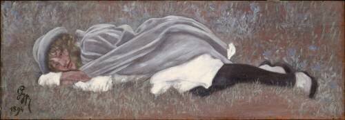Jeune fille couchée dans l'herbe (Gyp) - Muzeo.com