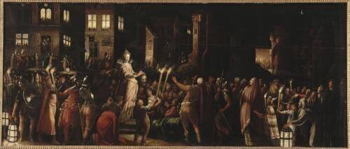 Judith montrant la tête d'Holopherne aux habitants de Béthulie (Gillis Congnet) - Muzeo.com