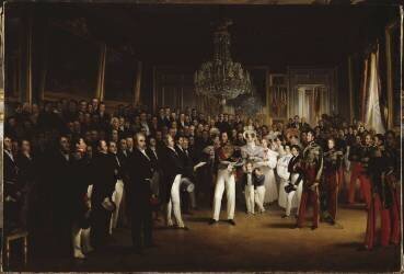 La Chambre des députés présente au duc d'Orléans, l'acte qui l'appelle au trône et la Charte de 1830 (François Joseph Heim) - Muzeo.com