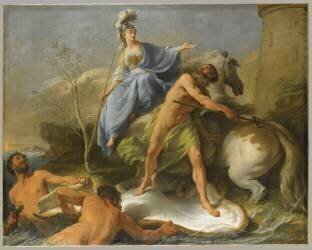 La Dispute de Minerve et de Neptune pour donner un nom à la ville d'Athènes (Noël Halle) - Muzeo.com
