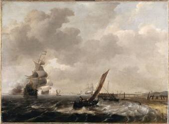 La mer au Helder (Ludolf Backhuysen) - Muzeo.com