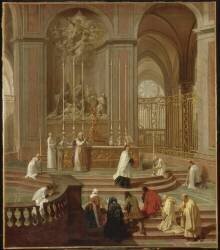 La messe du chanoine de La Porte ou le maître autel de Notre-Dame (Jean Jouvenet) - Muzeo.com