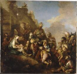 La Nativité, avec l'Adoration des mages (Charles de la Fosse) - Muzeo.com