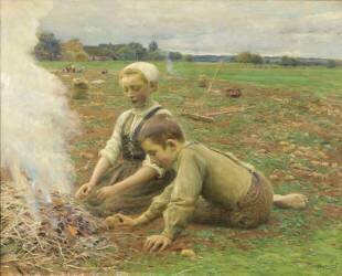 La récolte des pommes de terre (José Júlio de Sousa Pinto) - Muzeo.com