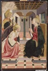 L'Annonciation, avec saint Julien l'Hospitalier (anonyme) - Muzeo.com
