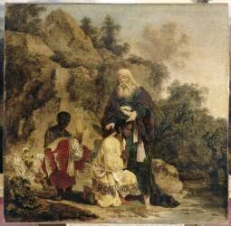 Le Baptême de l'eunuque éthiopien par le diacre Philippe (Herman Nauwincx) - Muzeo.com